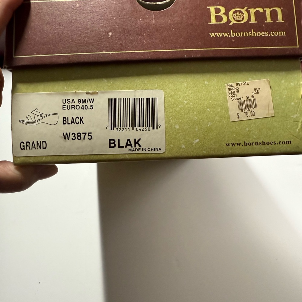 Born Sandals Black Woman’s Size 9 Orig Box - Picture 9 of 9